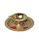 Small Diya Deepak Pooja Diya Puja Item Religious Brass Oil Lamp for Pooja Indian Traditional Festival Decoration Diya Lighting Accessories Gift Items Pooja Kit Lanterns Lamps(Size:-3)(Golden)