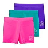 Lucky & Me Girls Dance Shorts for Gymnastics & Dancewear, Ella 3 Pack, Rosey Posey Size 4-5 Years