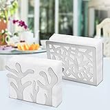 [SERVIETTENAUFBEWAHRUNG] Der hohle Serviettenhalter hält die Servietten ordentlich aufbewahrt und leicht zugänglich. Die silberne Oberfläche und das schlichte Design des Serviettenhalters verleihen Ihrem Esstisch und Ihrer Küche Charme.