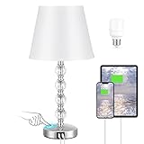 Nachttischlampe Touch mit 3-fach Dimmbare - Durch Berühren der Basis der Nachtischlampe, um die Helligkeit einzustellen, die Sie benötigen oder bevorzugen. Diese Kristall Touch Nachttischlampe mit USB-Ladeanschlüssen bietet 3 Helligkeitsstufen (Niedrig, Mittel, Hoch). Sie können eine Vielzahl von Nutzungsszenarien unterbringen: das hohe Licht ist perfekt zum Arbeiten oder Lesen, das mittlere/niedrige Licht macht Sie mehr entspannen.