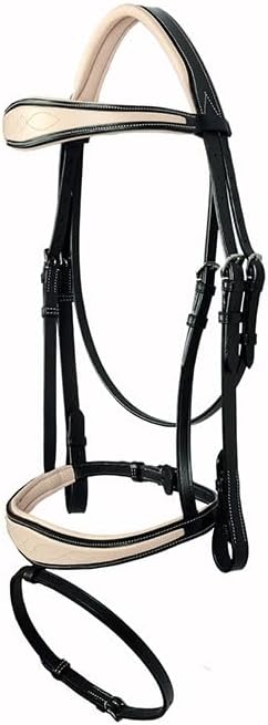 Anatomic Shape Beige Padding Fancy Stitch Horse Leather Bridle