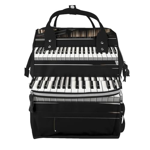 Sac à dos à langer motif piano pour les sorties décontractées en famille