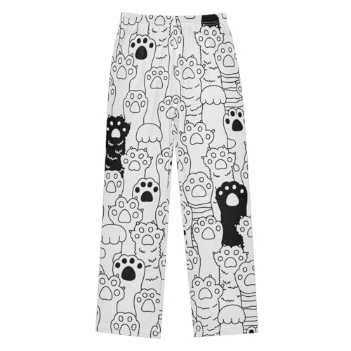 Boys' Pants Dog Cat Paws Long Bottoms Jogger Pants Elastic Waist Trousers with Pockets S-XL