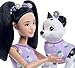 Barbie Twinning Looks Doll with Pet Dog in Matching Purple Daisy Clothes and Accessories for Both Like Flowers and Belt Bags, Black Hair
