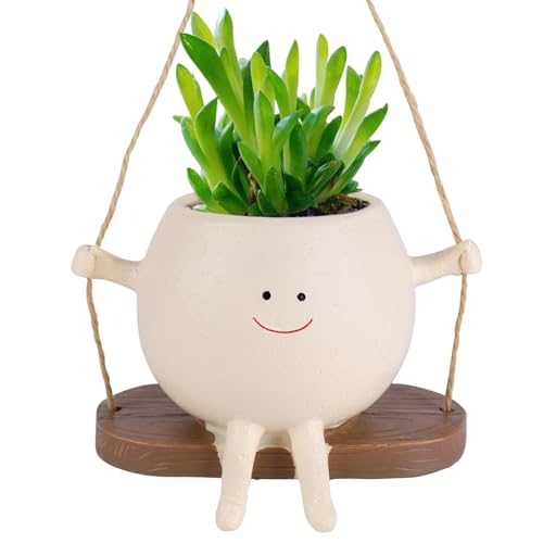 Maceta Decorativa Con Tapón De Silicona Godneei | 10.5x6.5 Cm, Resina | Para Suculentas Pequeñas O Plantas De Aire