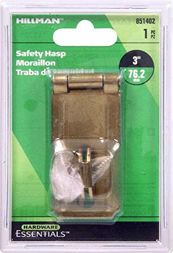 Image of Hardware Essentials 851402 Fixed Staple Safety Hasp Zinc and Yellow Dichromate 3'