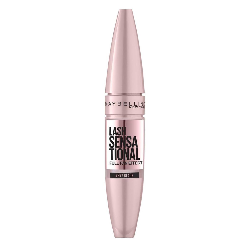 Maybelline New York Mascara Ciglia Sensazionali, Volumizzante, Effetto Ventaglio sulle Ciglia, Very Black, 9,5 ml Very Black Confezione singola