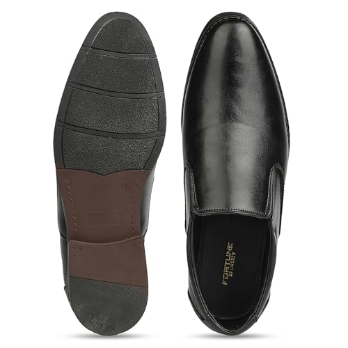 Image of Liberty Healers HML-87E Black & Brown Formal Non Lacing Mocassin Shoes for Men
