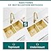 CBDOIT 32 Inch Gold Kitchen Sink, 32 x 19 Inch Undermount Kitchen Sinks, 50/50 Double Bowl 16 Gauge Stainless Steel Sinks for Modern Kitchen