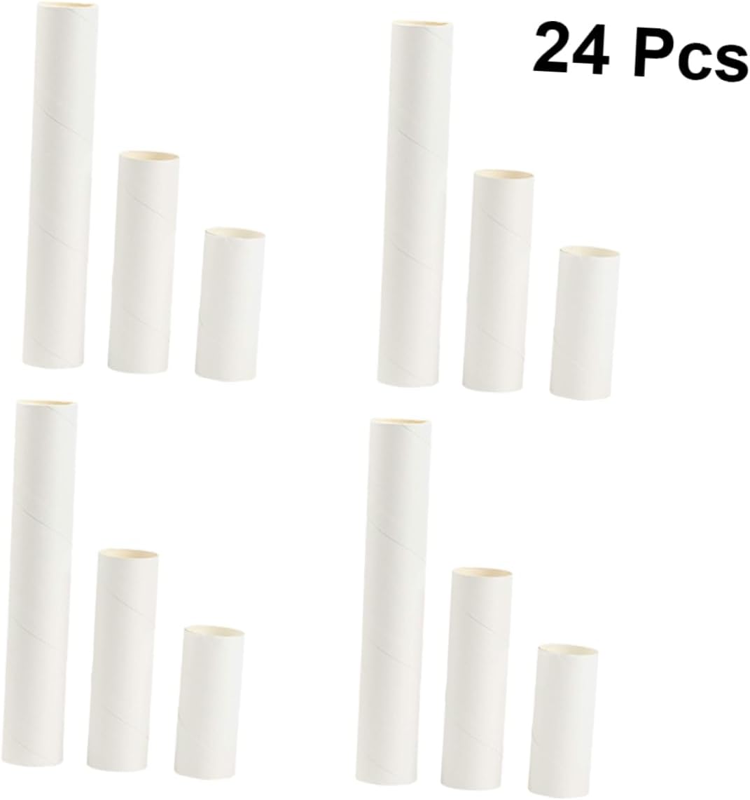 Toddmomy 24PCS Kraft Paper Tubes for DIY Art Projects Art Drawings and Posters Cardboard Mailing Rolls for Artists Easy Storage and Transport