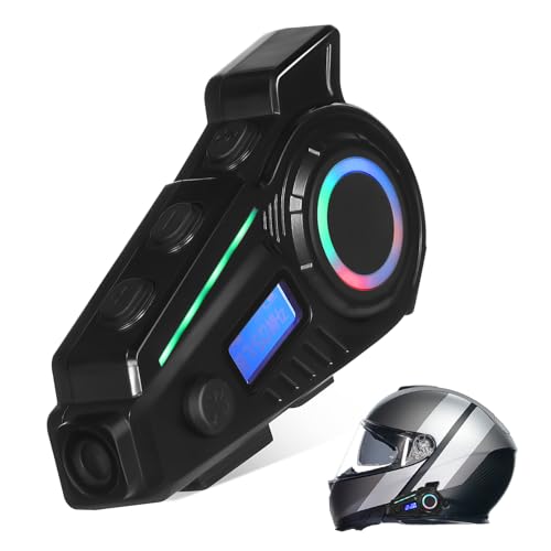 Casque moto sans fil étanche à haut-parleurs LED pour appels mains libres clairs