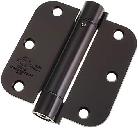 Cauldham (2 Pack) Heavy-Duty 3-1/2" Self-Closing Spring Door Hinge with 5/8" Radius Corners, UL Listed - Oil Rubbed Bronze