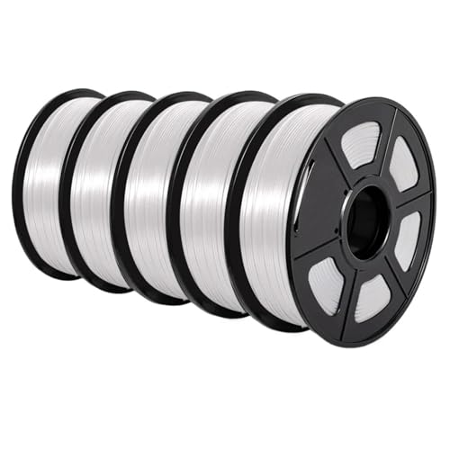 Compatible avec TECBEAS 5 rouleaux de filament 3D en soie 1,75 mm haute ténacité coloré for imprimantes 3D FDM(SILK 5WT)
