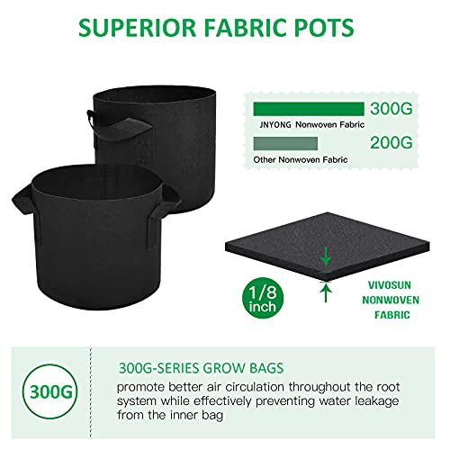 Jnyong 12-Pack 10 Gallon Thickened Non-Woven Grow Bags, Aeration Fabric Pots With Handles #TOP3