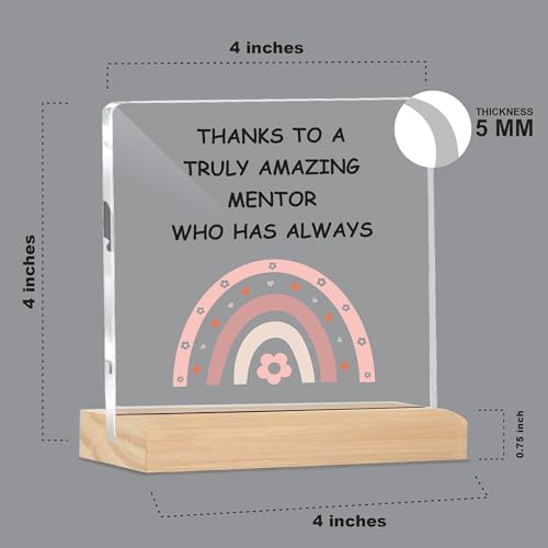 Image of Giftplease Mentor Plaque with Wooden Stand Personalized Gift for Mentor, Coach, Teacher, Appreciation Keepsake, Clear Desk Decor, Inspirational Thank You Gift, Office Table Display MP 68