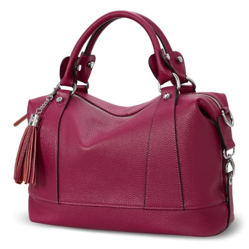 Image of HESHE Womens Genuine Leather Purse Satchel Tote Bags Ladies Real Leather Bags Crossbody Handbags