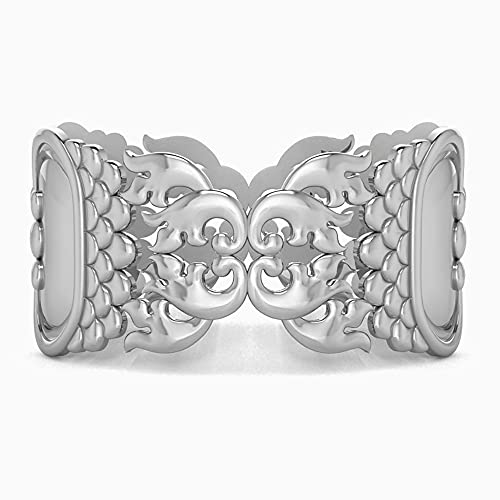 Krysaliis Silver Plated Imperial Napkin Ring - Elegant, Durable, and Custom Engraving Napkin Ring Holder for Wedding, Banquet, and Party Decor (Set of 4)