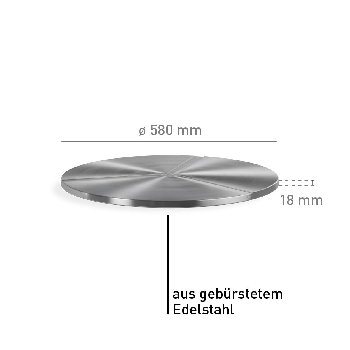 höfats - BOWL 57 Deckel - Abdeckung für Feuerschale um Funkenflug zu vermeiden - rutschsicher und wackelfest, gewölbter Deckel verhindert Wasseransammlung - aus gebürstetem Edelstahl