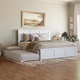 AFI, Madison King Platform Bed with Matching Footboard and Twin XL Trundle, White