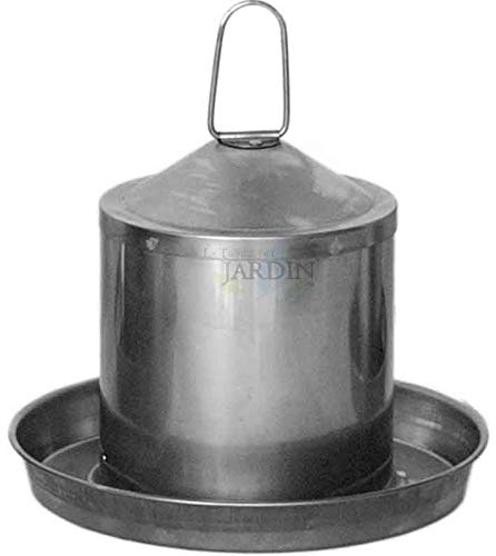 Suinga Abbeveratoio per polli 2L, in acciaio inox, antiruggine, senza BPA, senza bordi pericolosi, erogatore d'acqua per polli, 24x19 cm