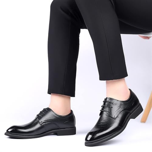 Men's Leather Lace Up Chunky Platform Dress Oxfords Shoes, Men's Dress Shoes Classic Lace-up Formal Tuxedo Shoes Leather Mens Formal Shoes Round Toe2