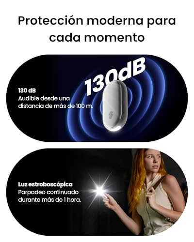 Alarma de Seguridad Personal SwitchBot llavero de autodefensa con sirena 130dB impermeable negro 4