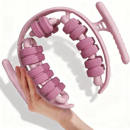 Travel Leg Massager, Office Massage Roller，No Assembly Portable Massage Roller, Leg-Specific Massage Wheel，Relieve Soreness & Swelling,Leg Roller for Sensitive Skin for Circulation (Pink)