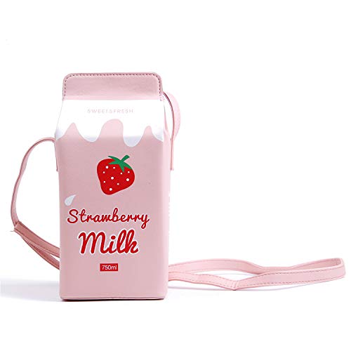 Lui Sui Girls Fruits Banana Strawberry Milk Box Cross Body Purse Bag Women Phone Wallet Shoulder Bags #TOP1
