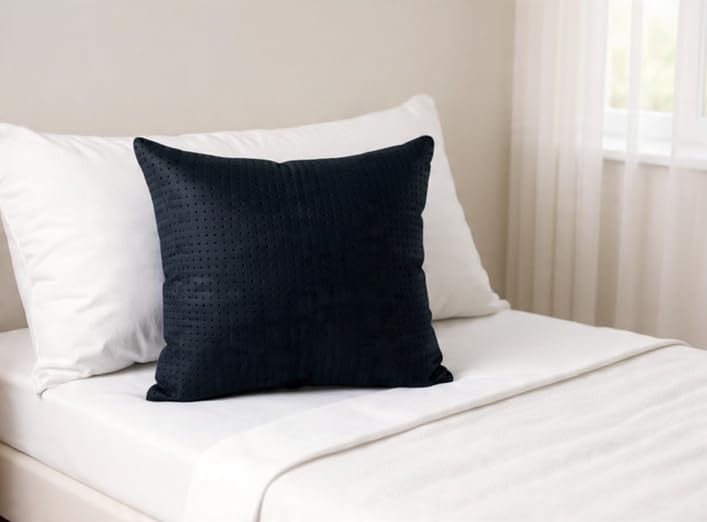 Image of Hotel Quality Premium Fibre Cushions | Cushion 16 inch x 16 inch | Pillow,Cushion,Cushions for, Cushion Pillow,Pillow,Cushions for Bed (Black, 2)