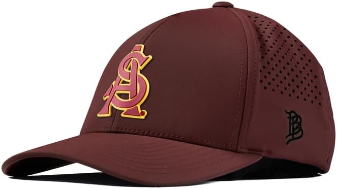 Branded Bills Officially Licensed x Arizona State Sun Devils Maroon Curved Performance ASU Baseball Maroon and Gold PVC
