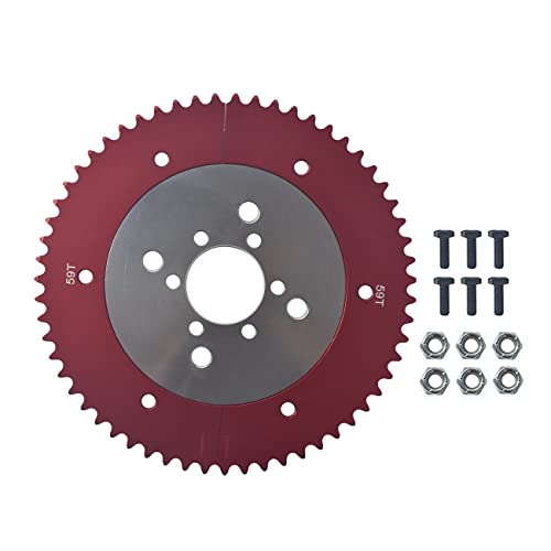 Image of VCUJSUC 59T Split Sprocket Adapter with Sprocket for Universal Mini Bike Go Kart(Silver)