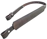 Leather rifle Sling 1 inch Black brown wide vintage padded stitched adjustable strap (Brown BS)
