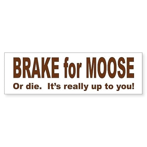 CafePress Brake for Moose 10x3 bumper sticker