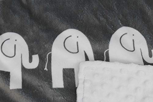 Image of Dear Baby Gear Deluxe Car Seat Canopy, Custom Minky Print White Elephants, White Minky Dot