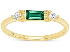 Yellow Gold : Simulated Emerald