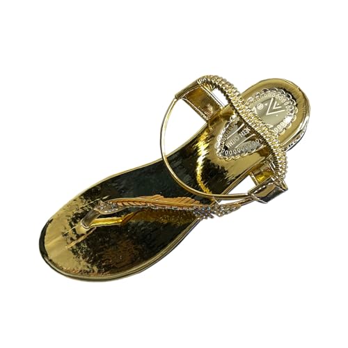 Sandales d'été pour femme avec strass brillants et dos élastique confortable