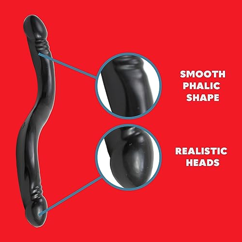 Doppeldildo Doc Johnson Double Header Dong, Schwarz, 45 cm