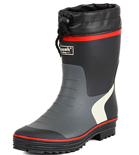 Rain Boots Men Mid-calf, Casual Outdoor Waterproof Rain Footwear Antiskid