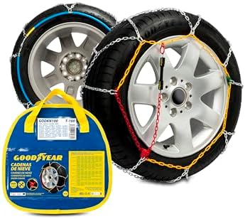 Goodyear Satz von 2 x 9mm Metall Auto Schneeketten Größe 100 mit automatischem Spanner