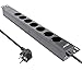 Produktbild InLine® 19" Steckdosenleiste, 7-Fach Schutzkontakt, ohne Schalter, 2m, schwarz
