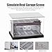 cxiiuui Display Case 1/64 Scale Diecast Parking Garage Moldel 2-Tires LED Light Model Car Show Case 7 Parking Spaces with Full Acrylic Cover Grey