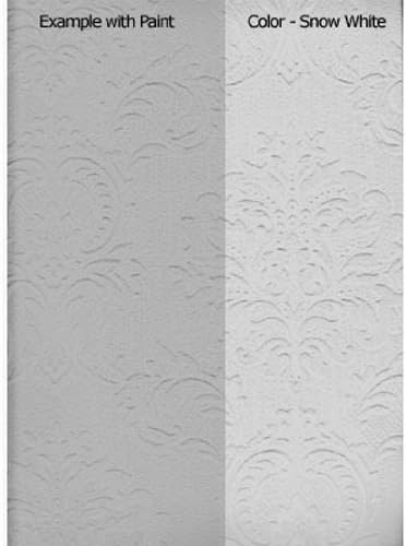 Brewster 429-6705 Plouf Damask Paintable Wallpaper, White