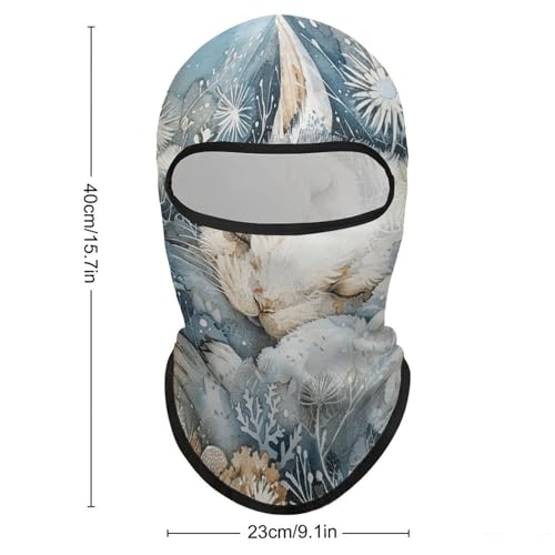 Balaclava para hombre y mujer, máscara para esquí y ciclismo, cubreboca completo con diseño de conejo dormido, 1 unidad miniatura 2