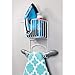mDesign Wall Mount Metal Ironing Board Holder with Small Storage Basket - Holds Iron, Board, Spray Bottles, Starch, Fabric Refresher for Laundry Rooms - White