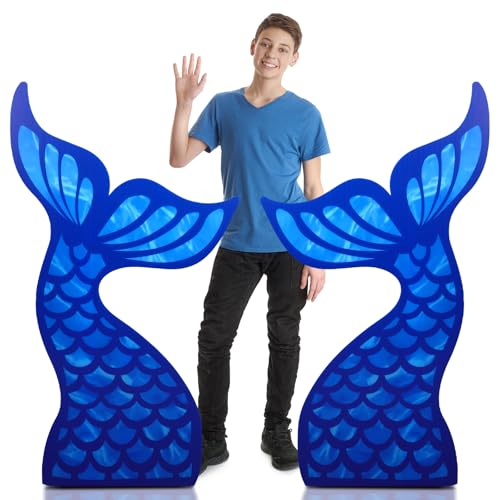 Doublefill 2 Pcs 4 ft Mermaid Cardboard Cutout, Under The Sea Party Decor
