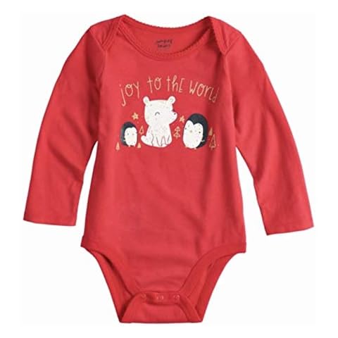 Jumping Beans ‘Joy to The World Red Penguin and Bears Bodysuit - 12 Months Cover