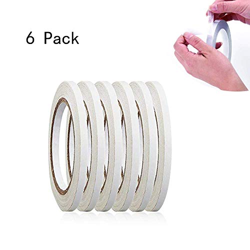 Preisvergleich Produktbild Globaldream Doppelseitiges Klebeband, 6 Rollen, 3 Größen Doppelseitiges Hochleistungsklebeband für Heimwerken, Kunst, Handwerk, Sammelalbum, Stempel, Kartenherstellung, Geschenkverpackung (5mm)