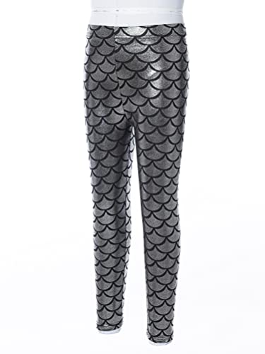 Aislor Girls Shiny Metallic Mermaid Leggings Fish Scale Tights Yoga Trousers Party Disco Club Dance Swim Pants Dancewear4
