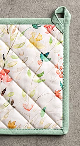Maison D' Hermine Pot Holder 100% Cotton Heat Resistant Potholders Set Of 2, 8 Inch X 8 Inch Hot Pads With Loop Bbq Cooking Grilling Microwave, Colmar - Spring/Summer #TOP3