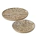 Plato decorativo de madera de mango con diseño de mandala, juego de 2 unidades, diámetro 22-30 cm